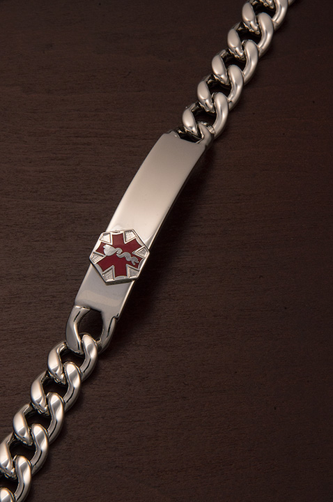 Mens Sterling Silver Medic Alert Bracelet Brownes Jewelers 0781