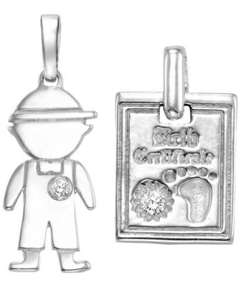 Little Boy Soulmate Necklace Set in Sterling Silver