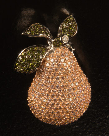 Sterling Silver Pink Pear Pin-0