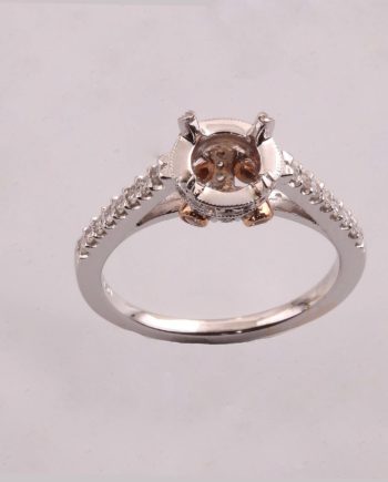 Diamond Engagement Semi-Mount Accent Diamonds 0.32 ctw 14K White and Rose Gold