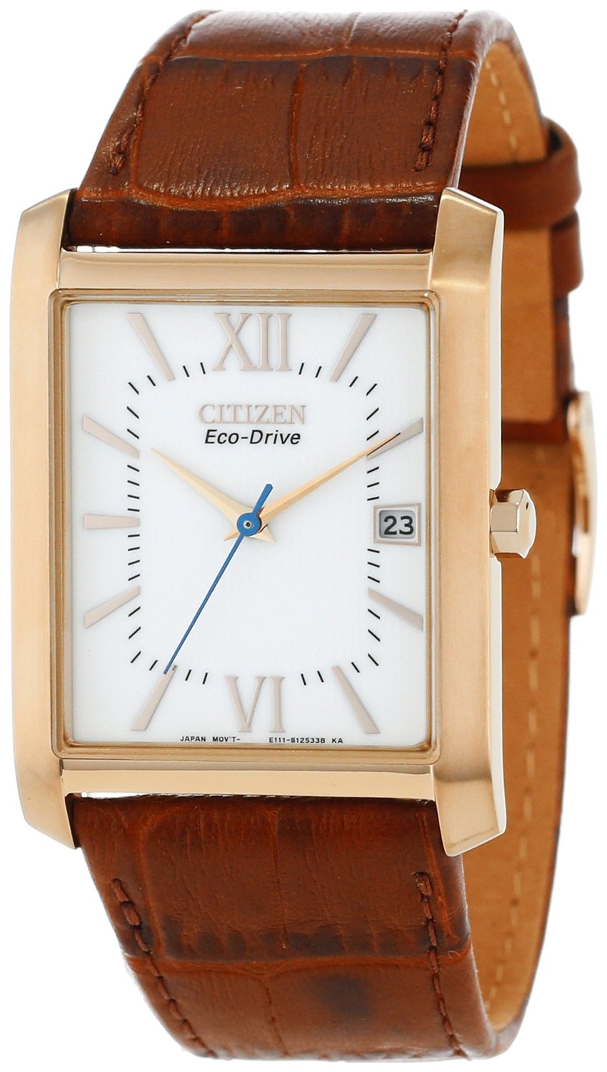 Citizen Men's Eco-Drive With Brown Leather Strap-0