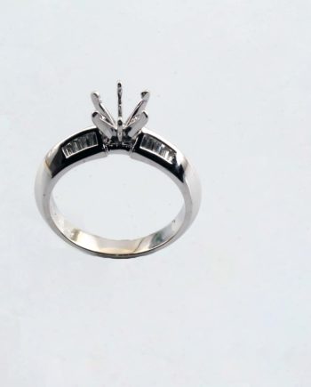 Diamond Engagement Ring Semi-Mount Knife Edge Style 0.24ctw 18K White Gold