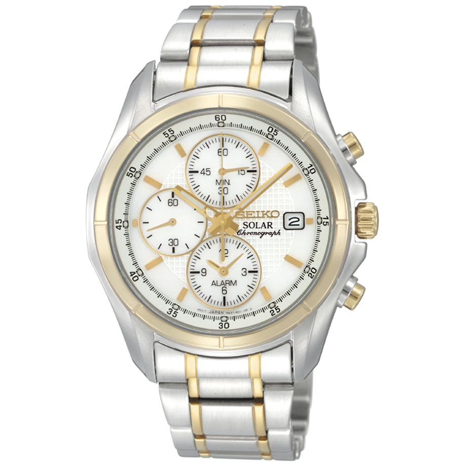 Seiko Men's Solar Chronograph Two Tone Stainless Steel Case and Band –  Browne's Jewelers