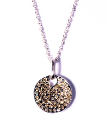 Brown Diamond 0.50ctw Circle Pendant in Sterling Silver