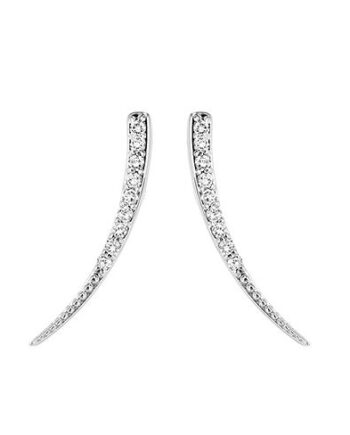 Diamond 0.2ctw Horn Earrings in Sterling Silver