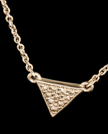 Diamond 0.10ctw Triangle Necklace in Sterling Silver-0