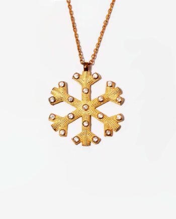 Yellow Plated Snowflake Necklace