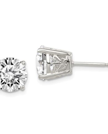 Cubic Zirconium Studs 9mm in Sterling Silver