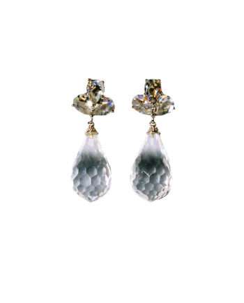 Cut Crystal Drop Earrings in Sterling Silver