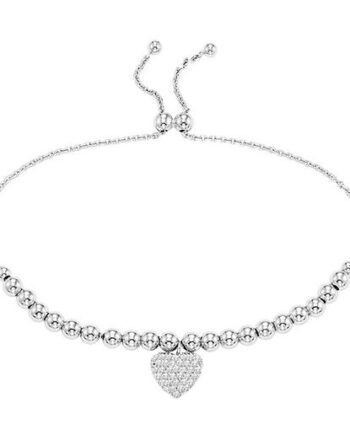 Bead Heart Bracelet in Sterling Silver