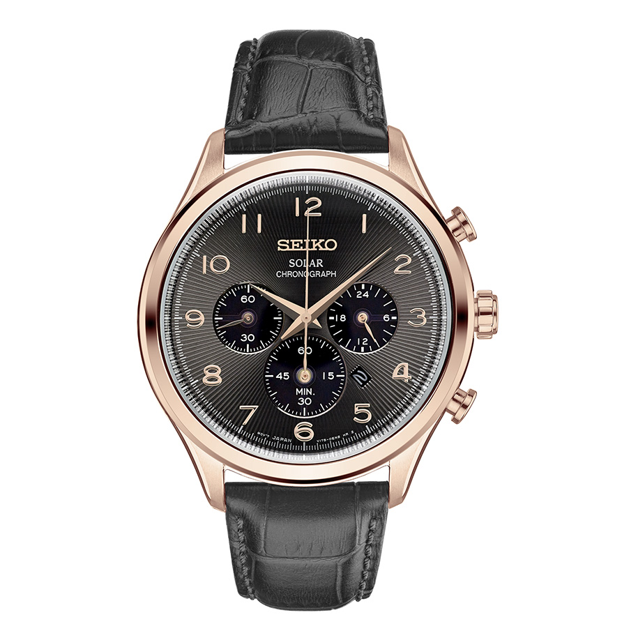 Seiko Men's Chronograph with Rose Gold Toned Bezel – Browne's Jewelers