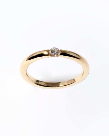 Diamond Bar Ring With Single .15 Carat Diamond Weighing 3.11 Grams