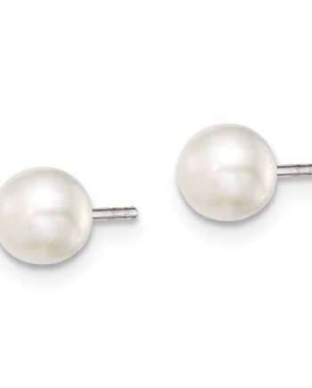 Pearl Stud Earrings 3.5MM AA Quality in 14 K White Gold