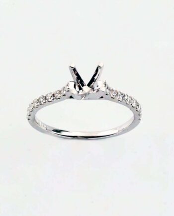 Engagement Ring Semi-Mount Cathedral 14KWG .34TDW