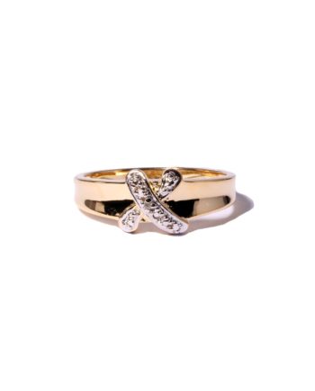 Sterling Silver Diamond X Ring