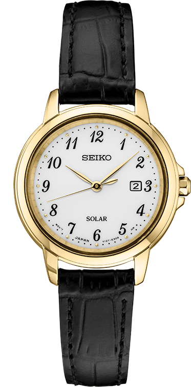 Seiko Ladies” Essentials Solar Watch with Leather Strap – Browne's Jewelers