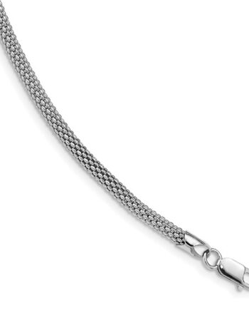 Corona Sterling Silver Bracelet #11676 Rhodium Plated 4.5mm 7.5" Long
