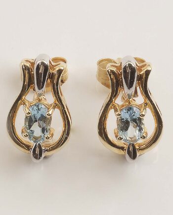 Aquamarine Earrings 14KYG Posts #H0346FAQD 5/3OV