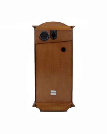 Arched Wall Clock w/ Pendulum & Dual Chaime #8709 Add a touch of traditional elegance to your home with this pendulum wall clock with gold-tone accents. It features a Westminster/Whittington chime, quarter hour chime, volume control, and nighttime silencer. WALL CLOCK WITH PENDULUM AND DUAL CHIMES Dimensions: 10" x 21" x 4"