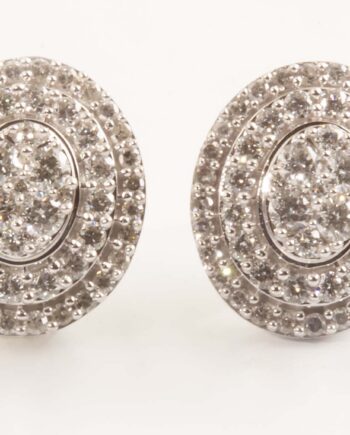 Diamond Oval Earrings 14KWG Posts #11769, 1.45TDW V2