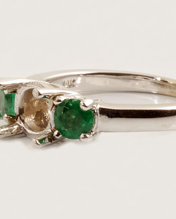 Emerald Engagement Semi-Mount Ring 14KWG #11819 Em 0.56CW