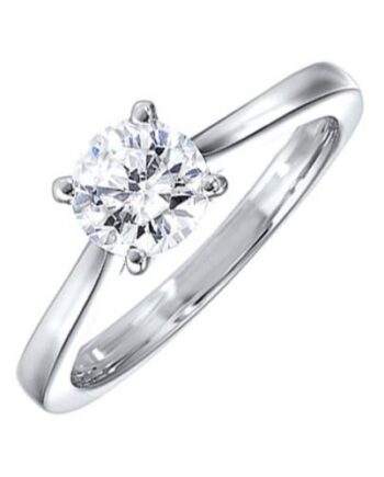 Solitaire Round Diamond Ring 14KWG #11831 Prong Set