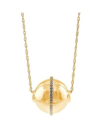 Gold Ball Fashion Pendant W/Diamonds #11838, 10KYG DIA 1/8TDW 