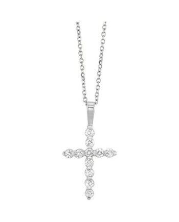 Diamond Cross Pendant 14KWG #11839 .50TDW