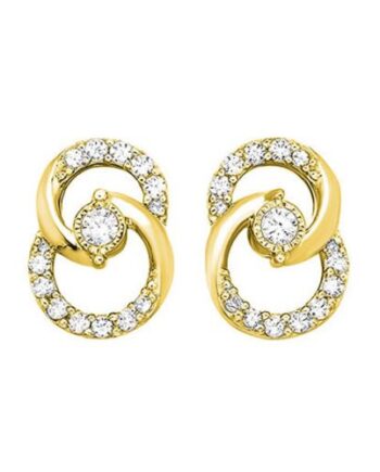 Diamond Interlocking Circle Earrings 10KYG #11857 Posts (1/4 TDW)