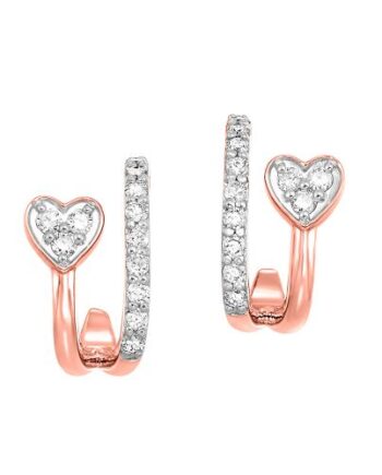 Diamond Fashion Rose Gold Heart Studs 10K #11862 (1/4 TCW)