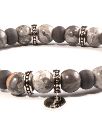 Carbon Fiber Jasper Bead Bracelet