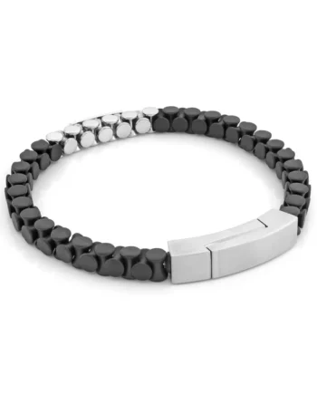Black Matte Stainless Steel Stretch Design Bracelet