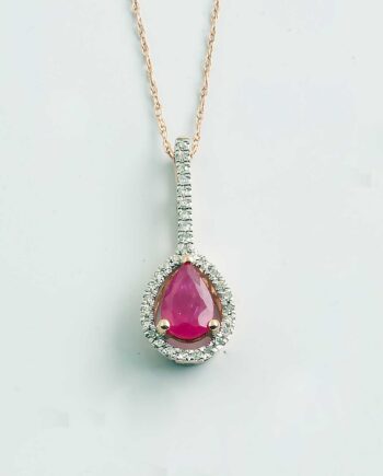 Ruby & Diamond Pendant 14K RG