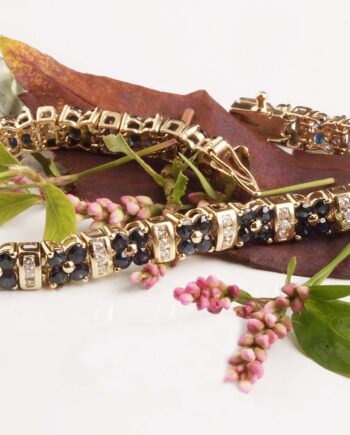 14KYG Ladies Sapphire and Diamond Estate Bracelet