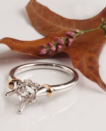 18K Rose & White Gold .05TDW Semi-Mount