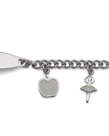 Speidel Stainless Steel ID w/ Charm Bracelet