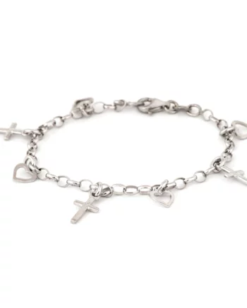 Speidel "My 1st" Cross & Heart S/S Bracelet