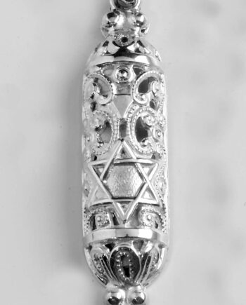 Sterling Silver Mazuzah Charm w/ Scroll