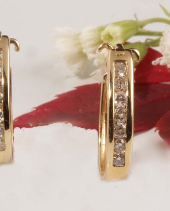 14KY .25ct Diamond Hoop Earrings