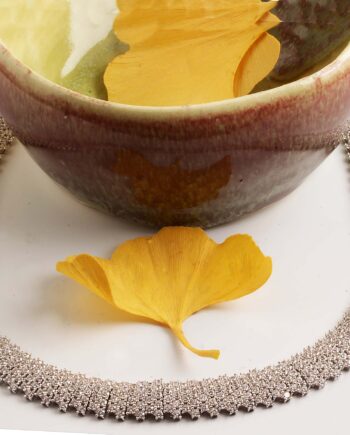 SS Multi Row CZ Choker Length Necklace 16"