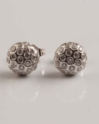 14KWG Diamond Cluster Earrings .75ct D-F Color