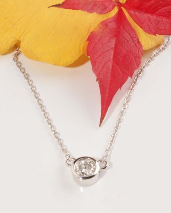 14KW .20CT Diamond Bezel Set Pendant