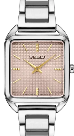Ladies Pink Dial Stainless Steel Seiko