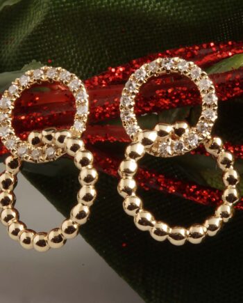 14K YG Diamond Circle Earrings