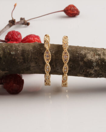14K YG .41ct Diamond Hoop Earrings