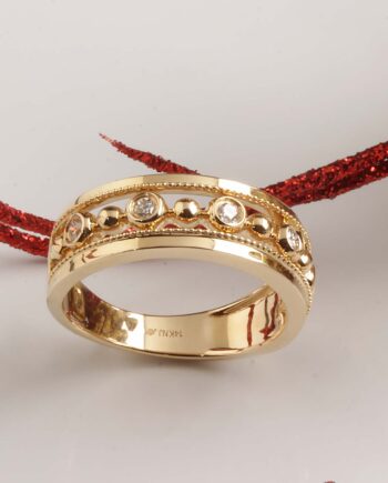 14KY .18tdw Bezel Set Diamond Fashion Ring