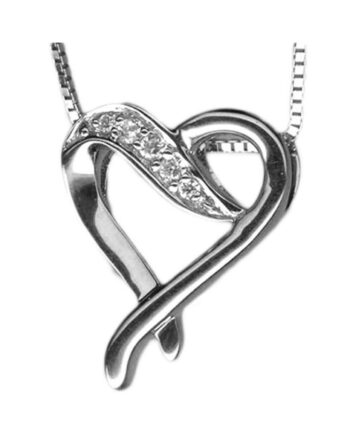 14K WG .03tdw Diamond Heart Pendant