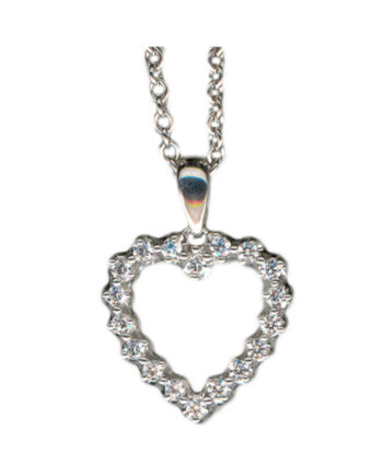 14K WG 1/5ctw Diamond Heart Pendant
