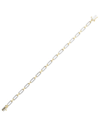10K YG 1/2ct Diamond Paperclip Bracelet