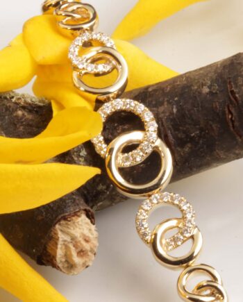 14K YG .25tdw Diamond Bolo Bracelet